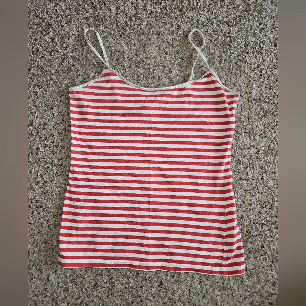 Y2K Divided H&M Red White Striped Cami Tank Top | 12